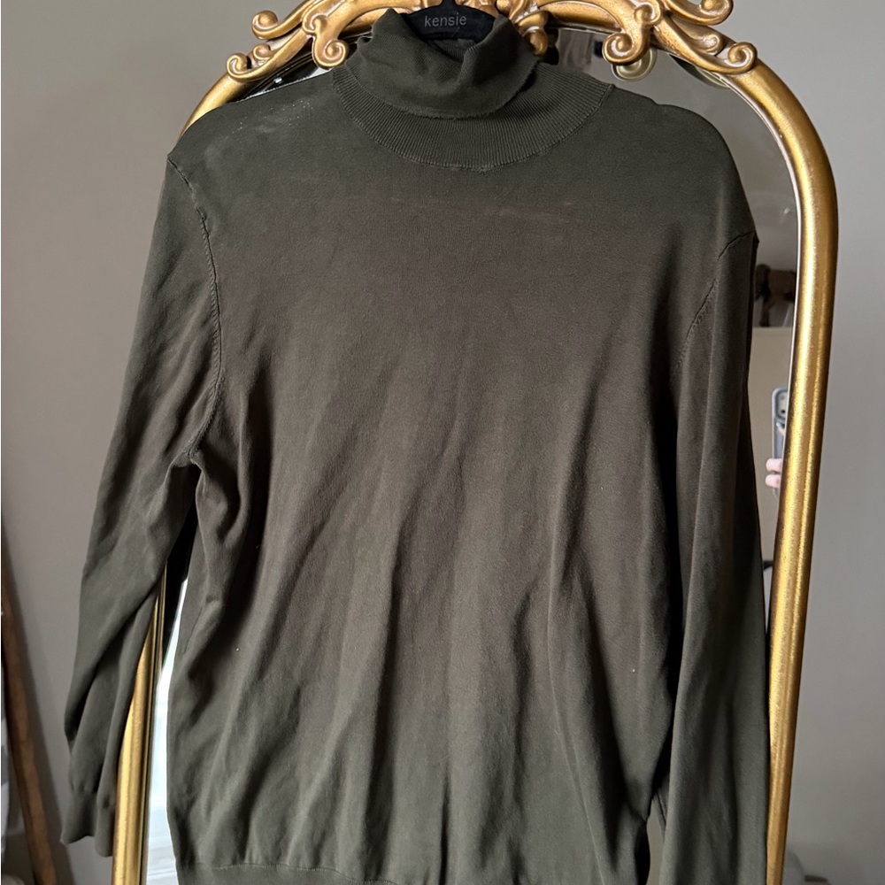 Zara Olive Green Turtleneck Sweater